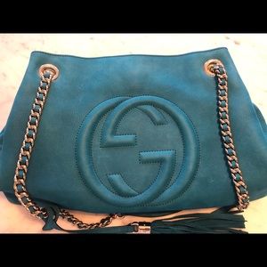 Gucci soho chain strap shoulder bag nubuck medium